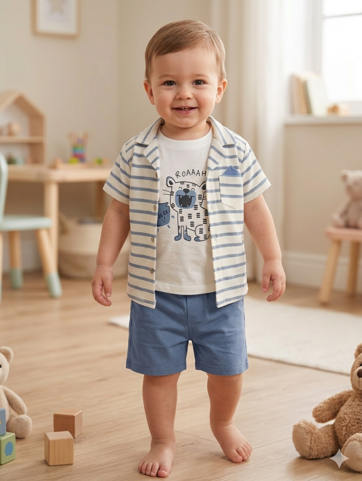 ERKEK BEBE YAZLIK 3'LÜ TAKIM