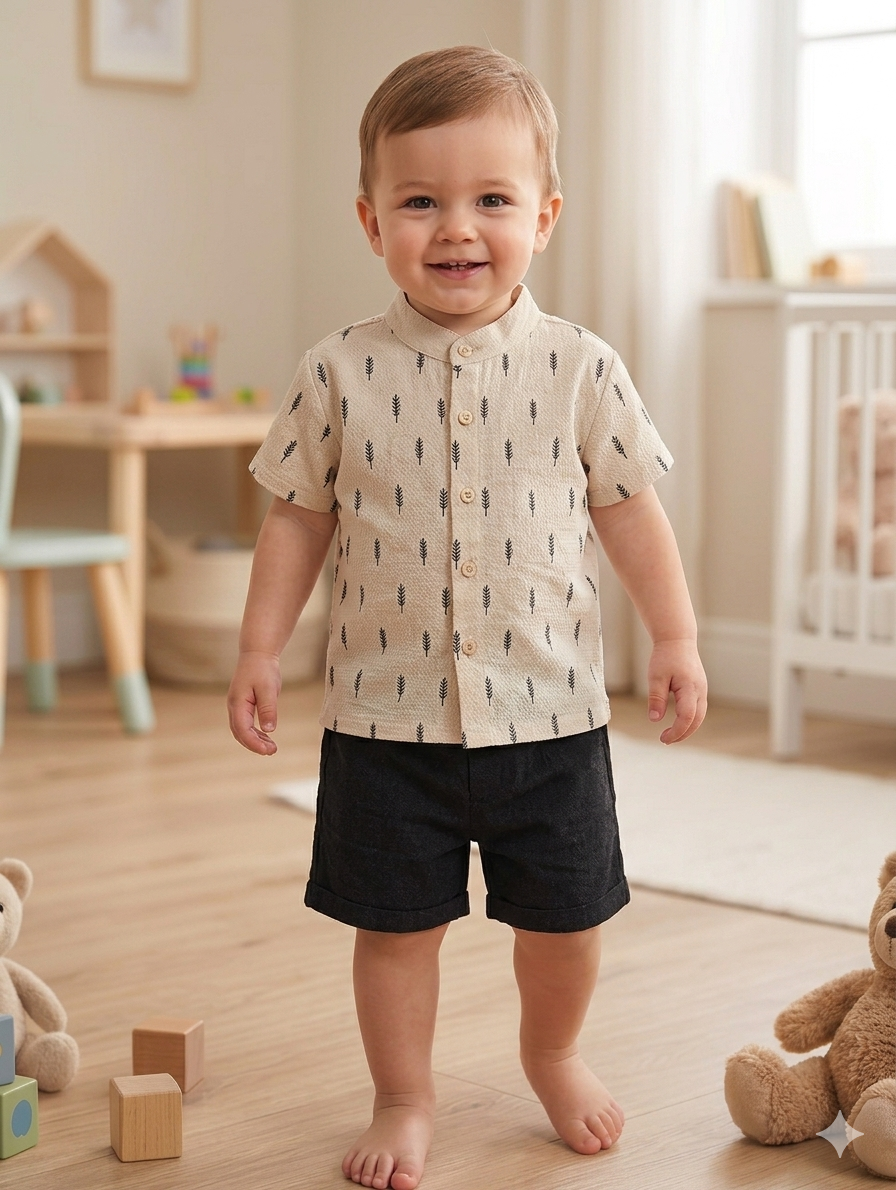 ERKEK BEBE YAZLIK KETEN TAKIM