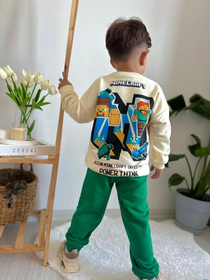 MINECRAFT BASKILI KIŞLIK ERKEK ÇOCUK TAKIMI