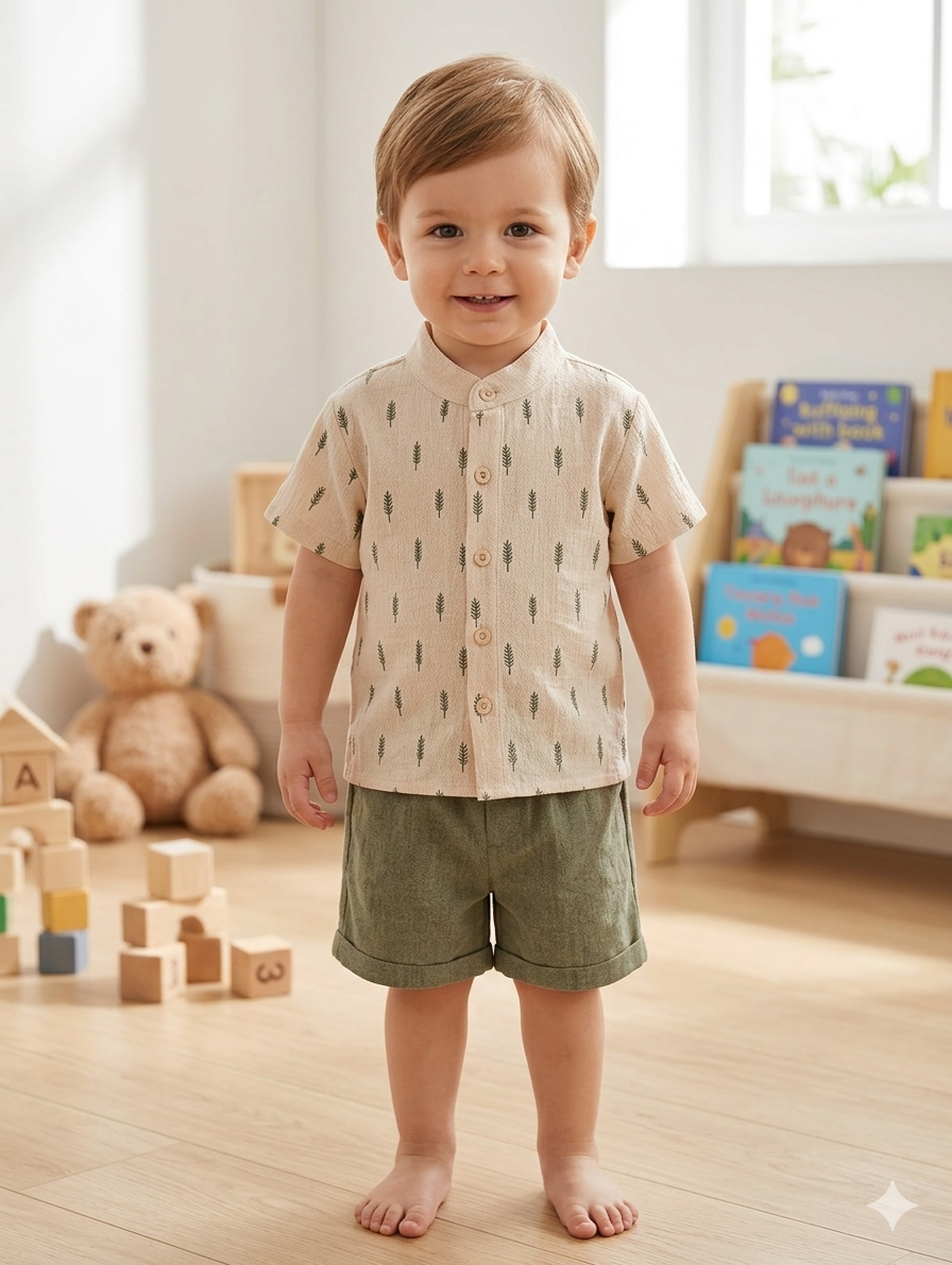 ERKEK BEBE YAZLIK KETEN TAKIM