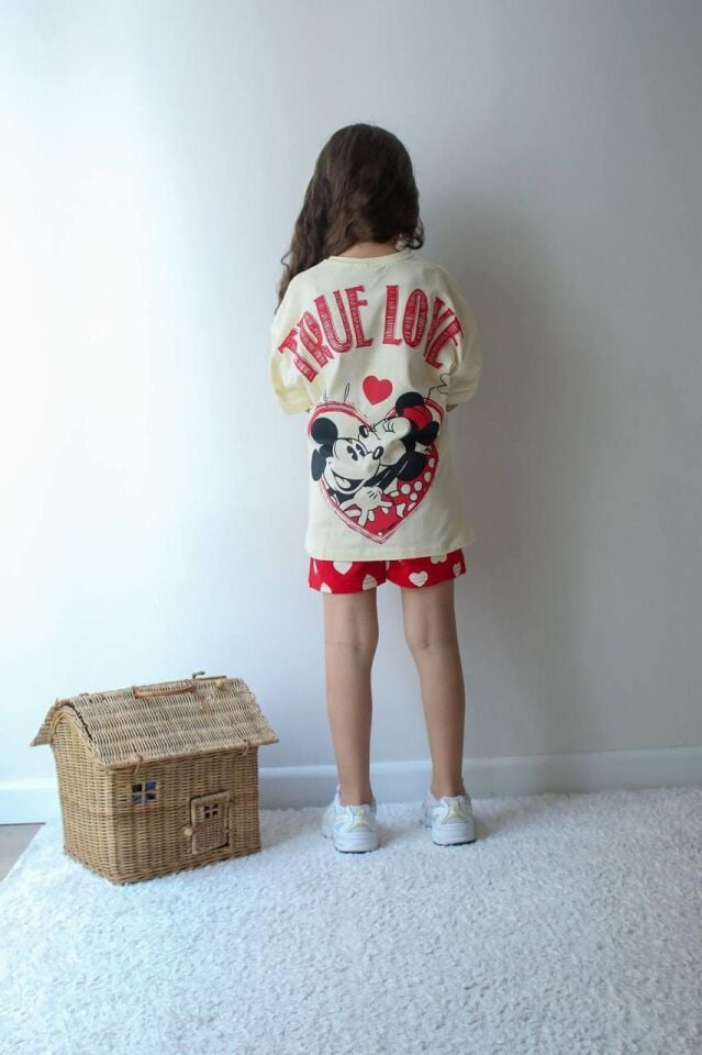 BASKILI YAZLIK KIZ ÇOCUK PENYE TAKIM