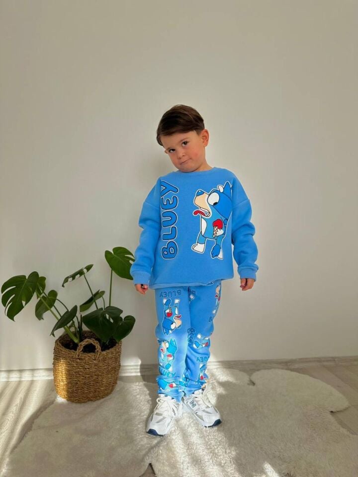 BLUEY BASKILI KIŞLIK ERKEK ÇOCUK TAKIMI