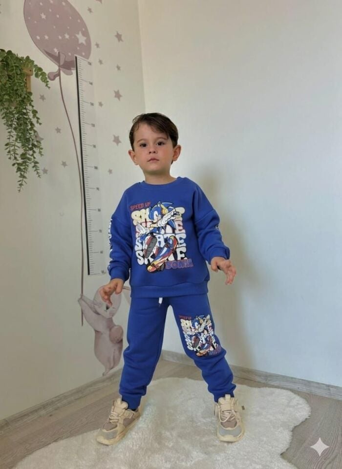 SONIC BASKILI KIŞLIK ERKEK ÇOCUK TAKIMI