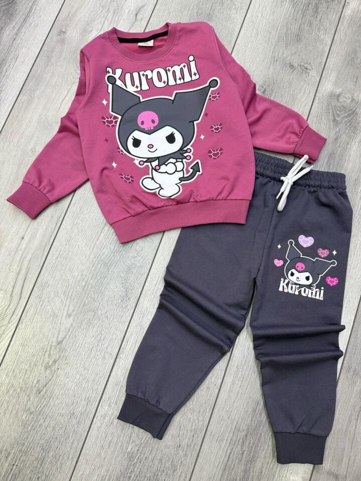 KUROMİ BASKILI MEVSİMLİK KIZ ÇOCUK TAKIMI