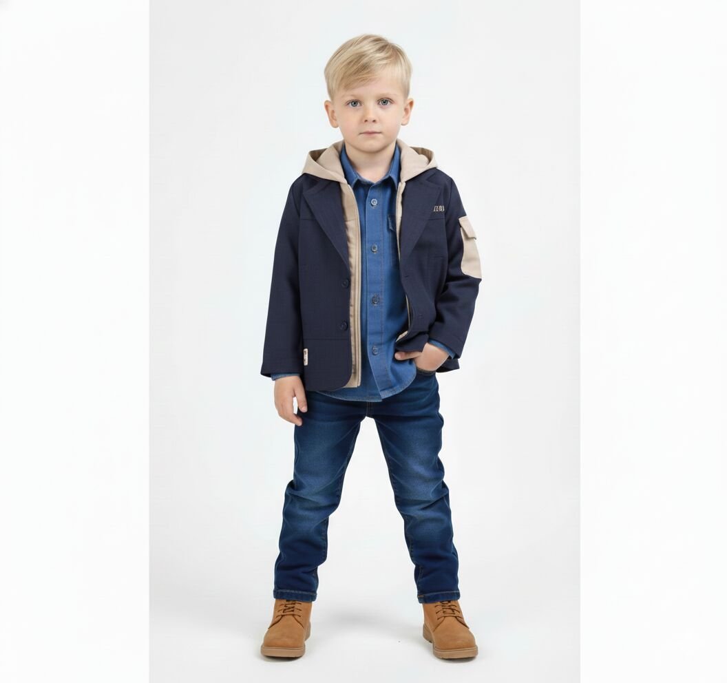 ERKEK 4'LÜ KOMBİN (KOT GÖMLEK-YELEK-CEKET-KOT PANTOLON)