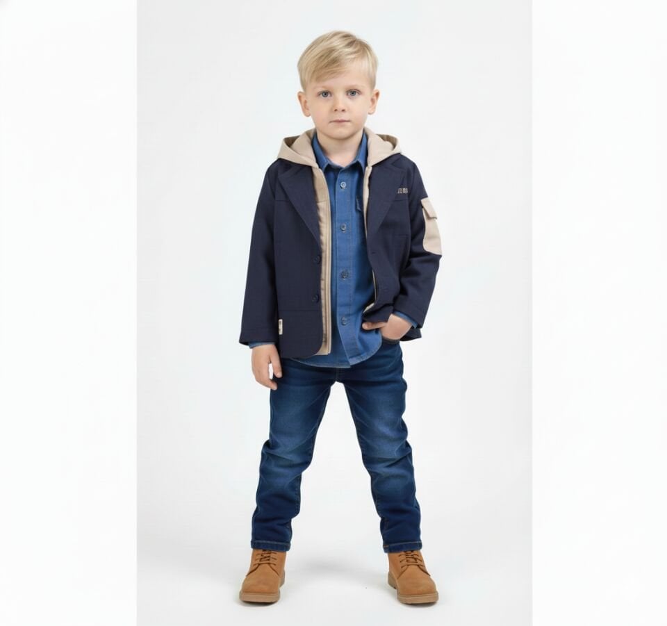 ERKEK 4'LÜ KOMBİN (KOT GÖMLEK-YELEK-CEKET-KOT PANTOLON)