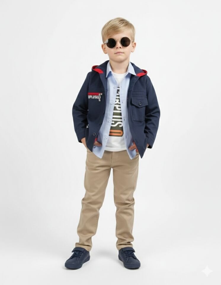 ERKEK 4'LÜ KOMBİN (TİŞÖRT-GÖMLEK-CEKET- PANTOLON)