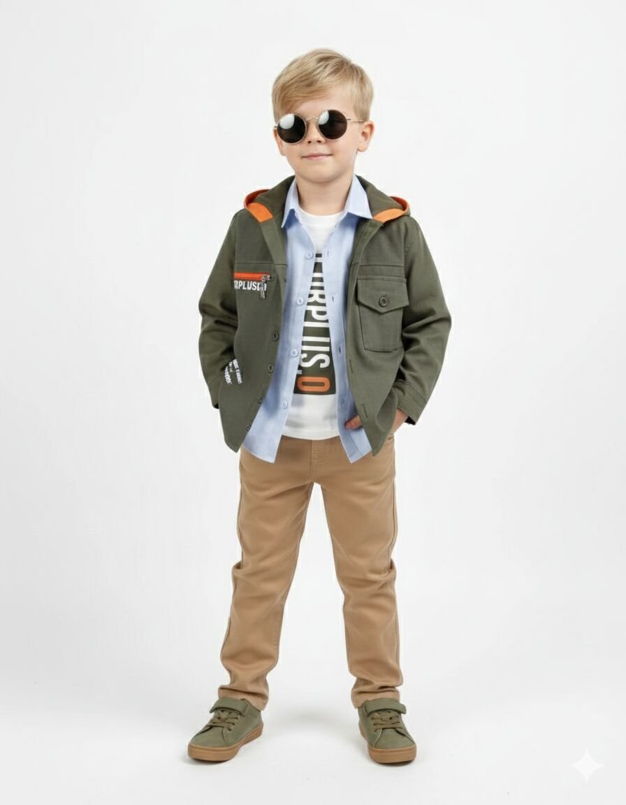 ERKEK 4'LÜ KOMBİN (TİŞÖRT-GÖMLEK-CEKET- PANTOLON)