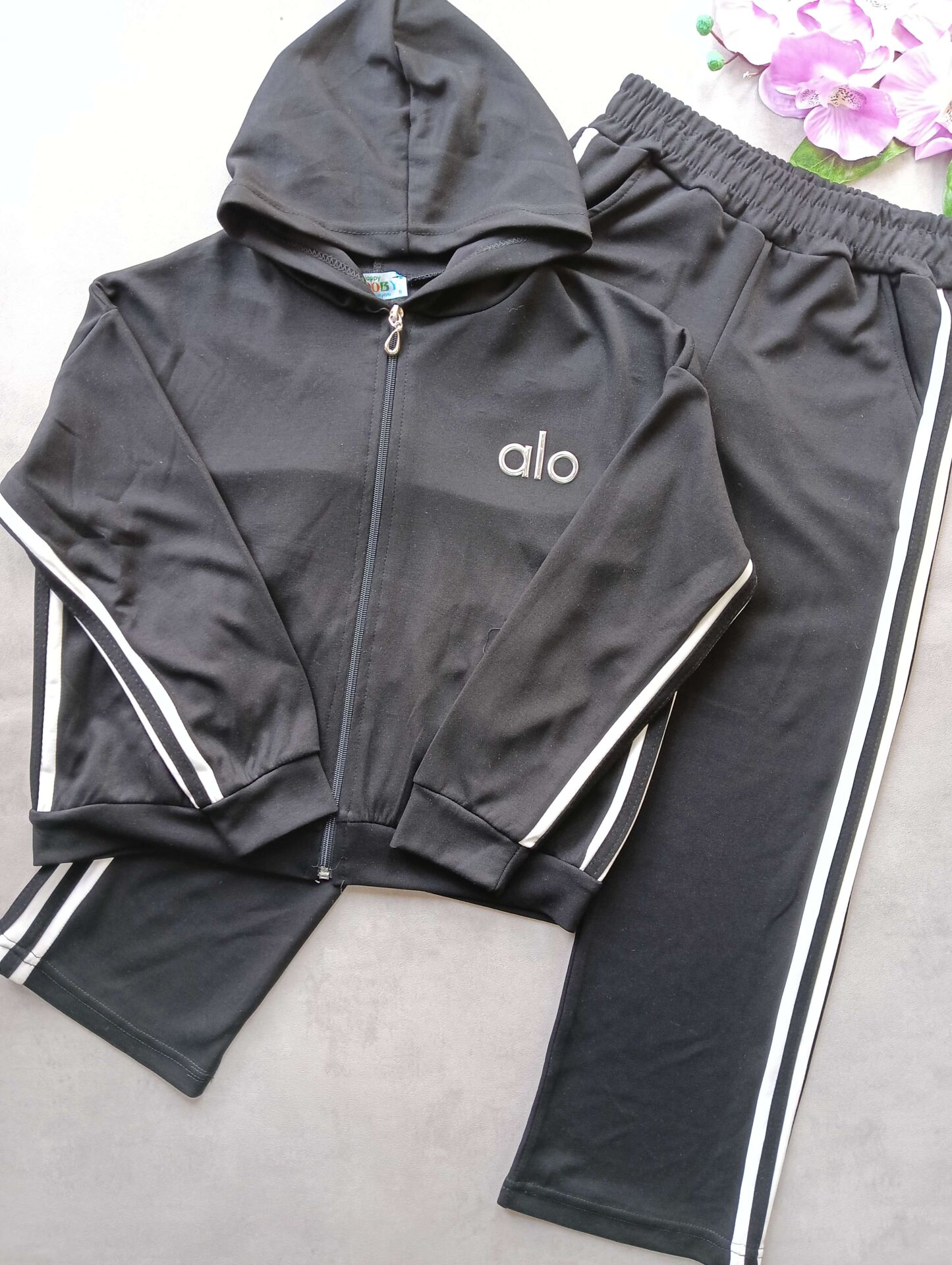 ALO BASKLI FERMUARLI KIZ EŞOFMAN TAKIMI