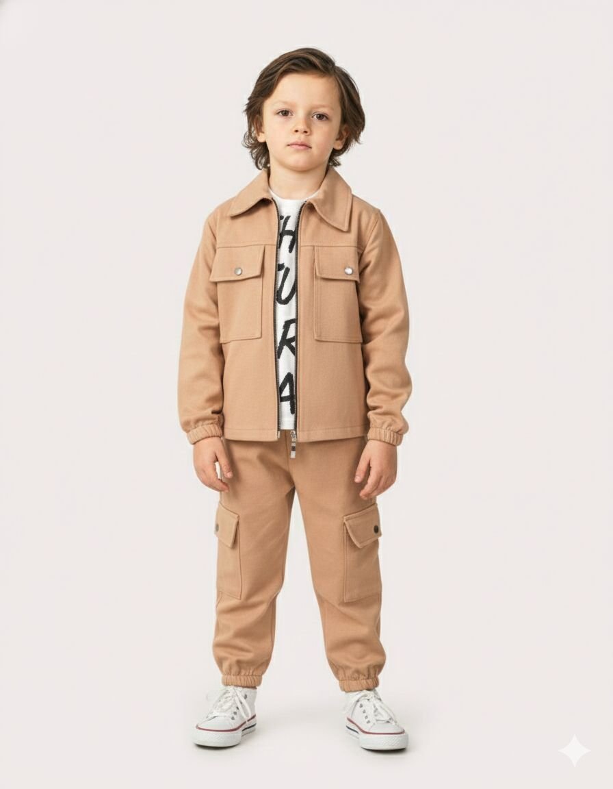 3'LÜ GABARDİN KUMAŞ ERKEK ÇOCUK TAKIMI