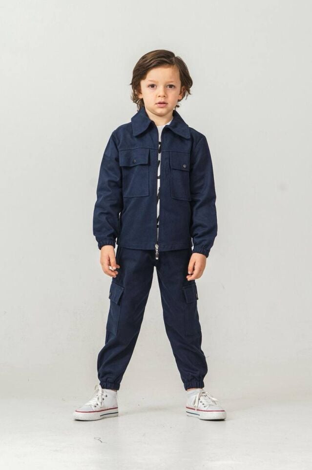 3'LÜ GABARDİN KUMAŞ ERKEK ÇOCUK TAKIMI