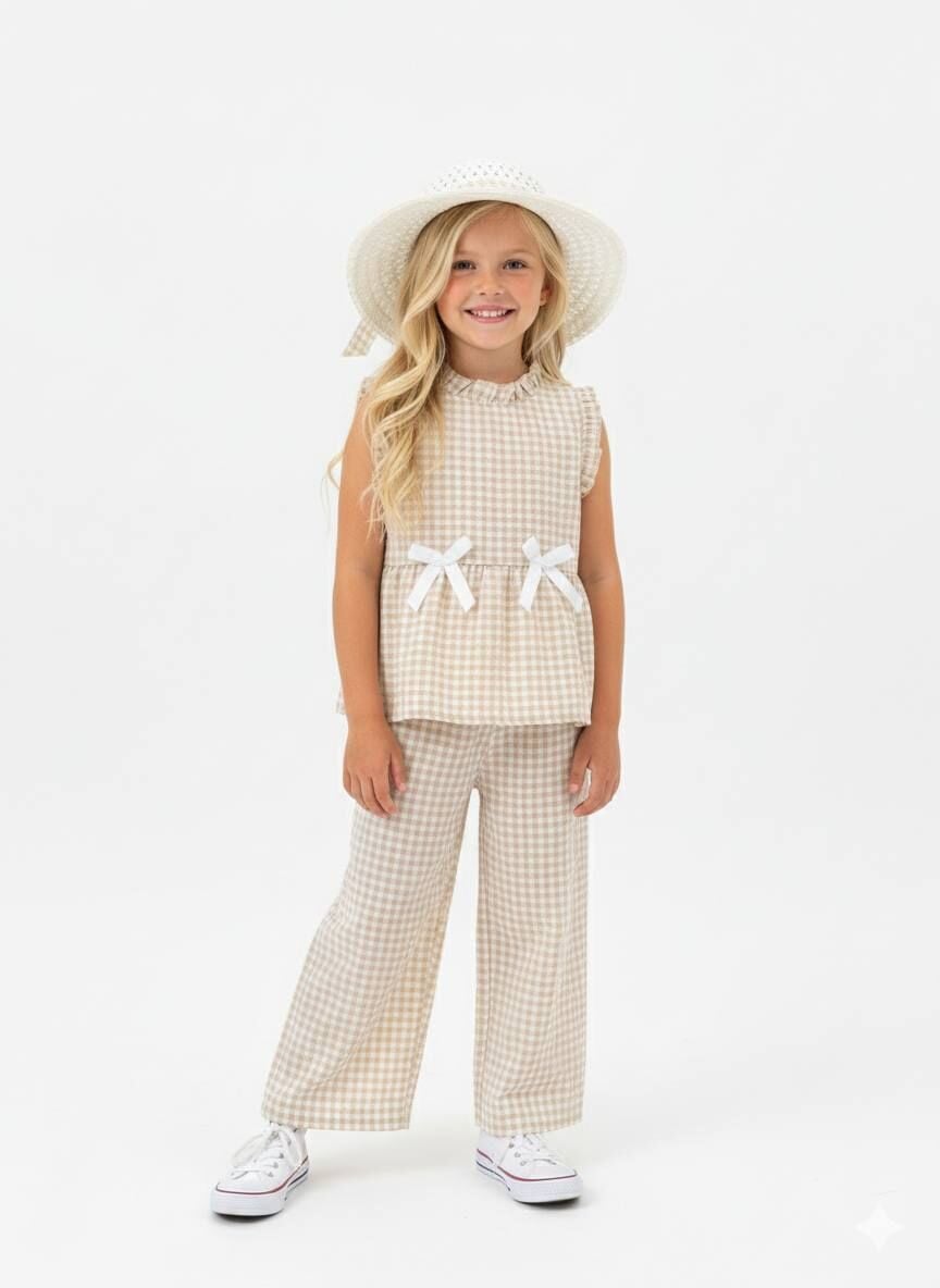 ŞAPKALI YAZLIK KIZ ÇOCUK TAKIM