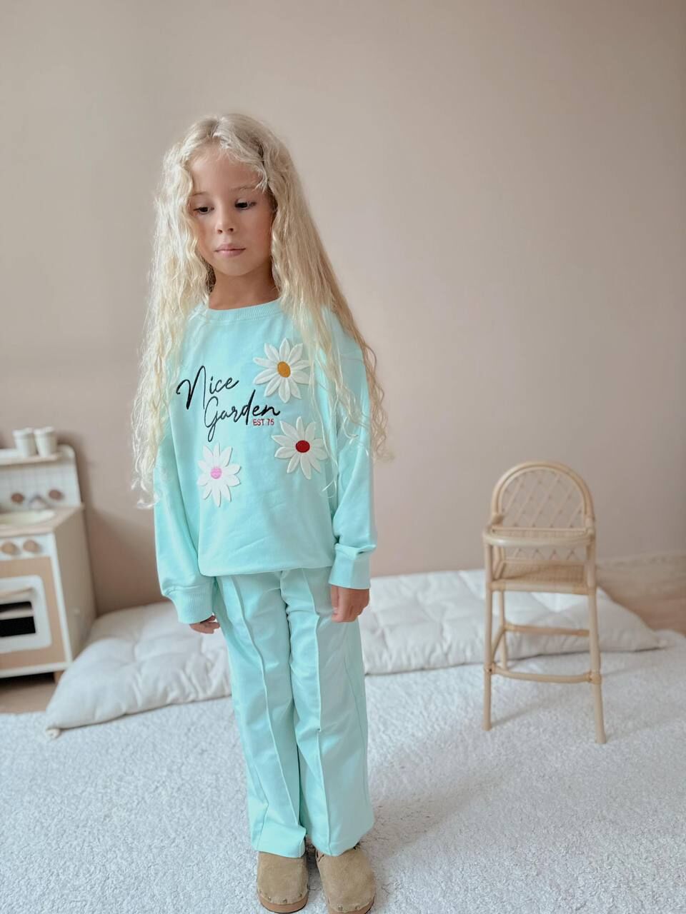 NİCE GARDEN BASKILI MEVSİMLİK KIZ TAKIMI