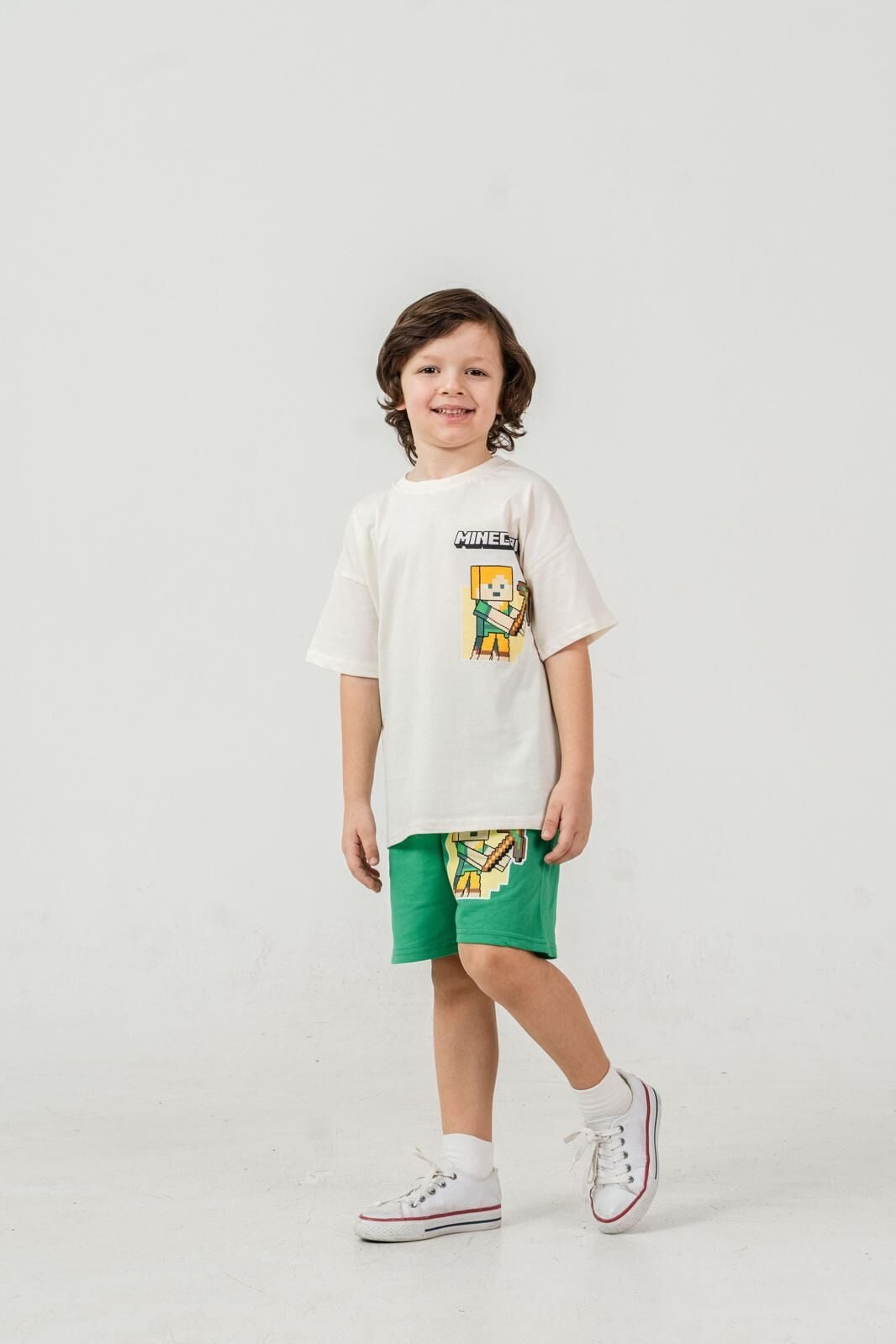 MINECRAFT BASKILI YAZLIK ŞORTLU TAKIM