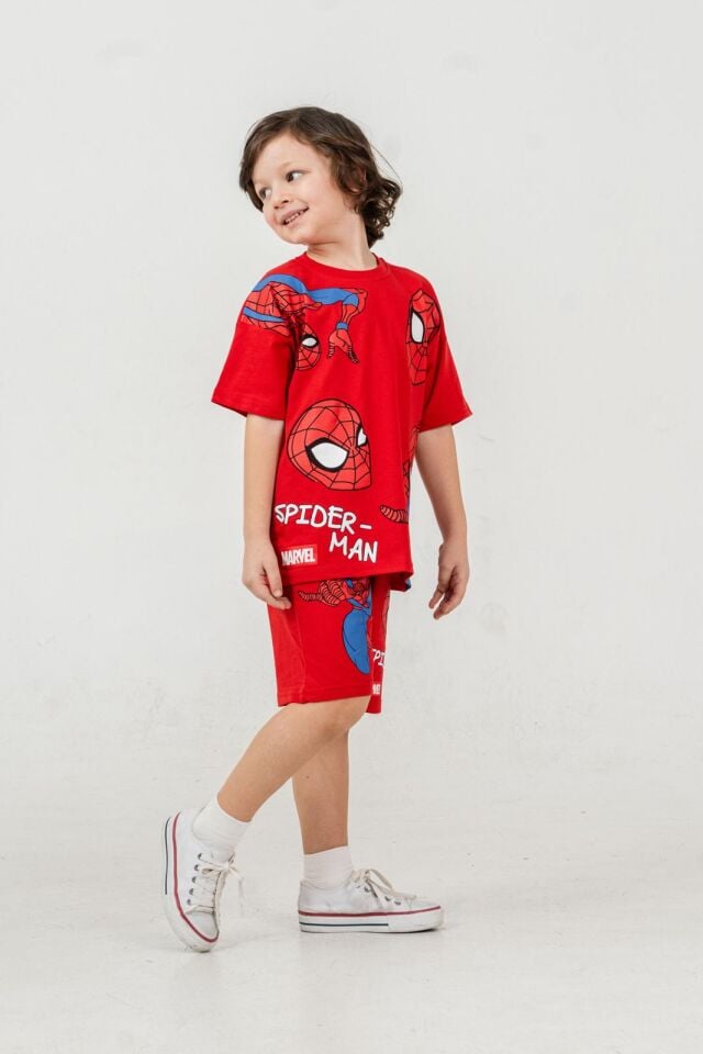 ÖRÜMCEK ADAM BASKILI YAZLIK ŞORTLU TAKIM