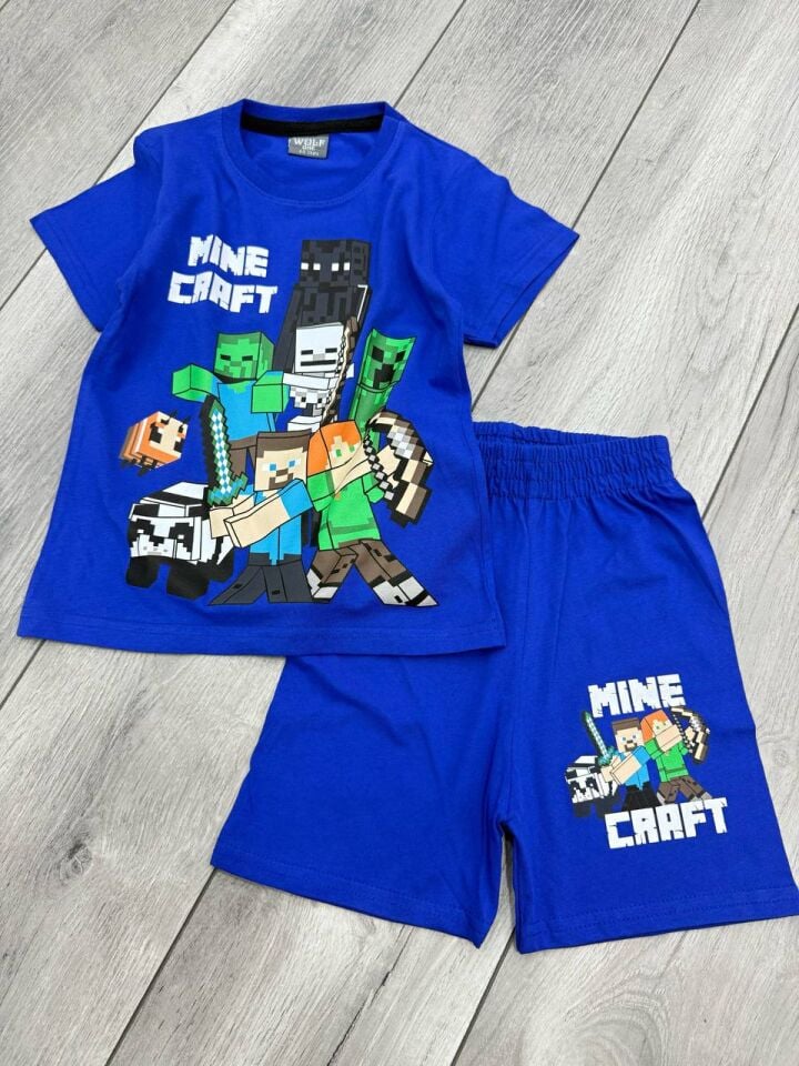 MINECRAFT BASKILI YAZLIK ERKEK ÇOCUK TAKIMI