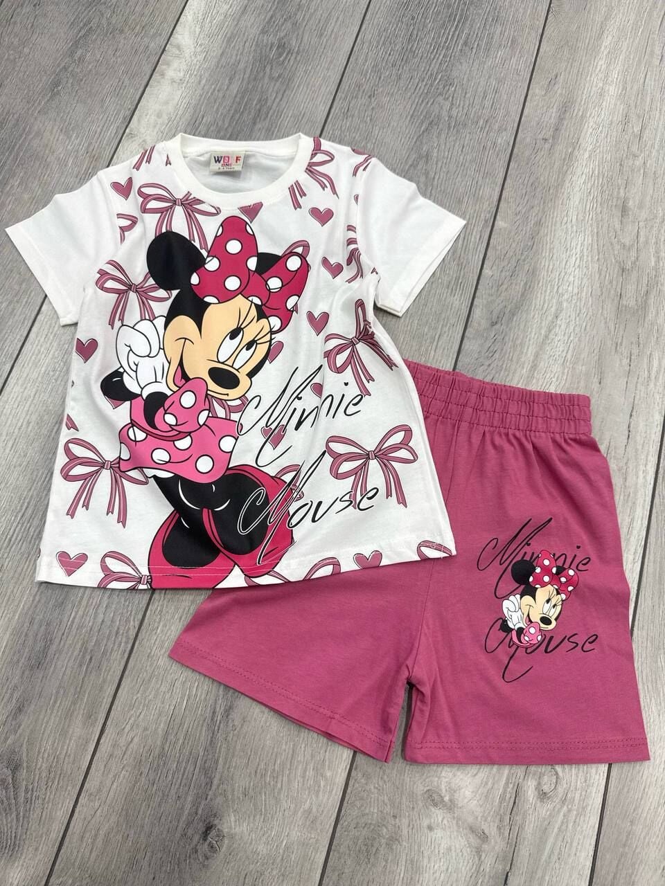 MINNIE MAUSE BASKILI YAZLIK KIZ TAKIM