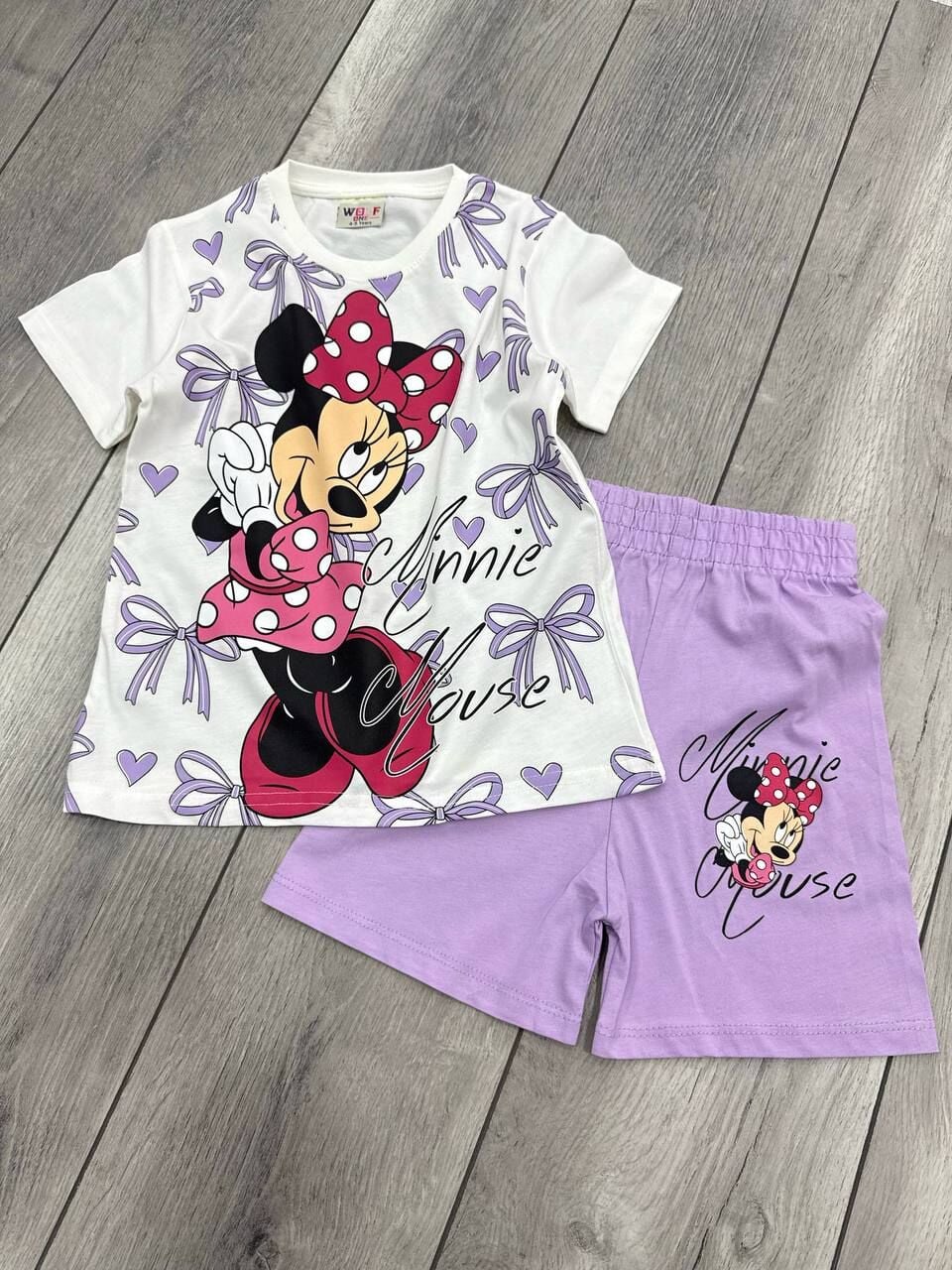 MINNIE MAUSE BASKILI YAZLIK KIZ TAKIM