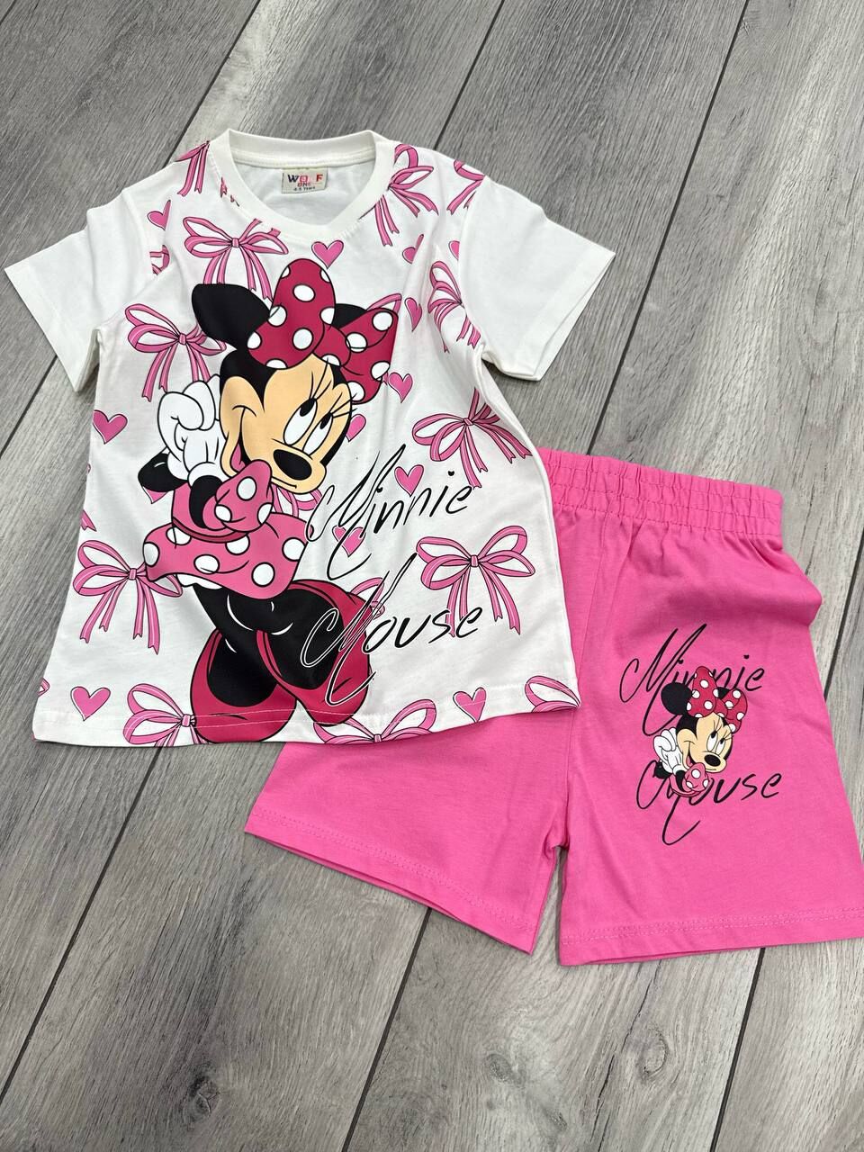 MINNIE MAUSE BASKILI YAZLIK KIZ TAKIM