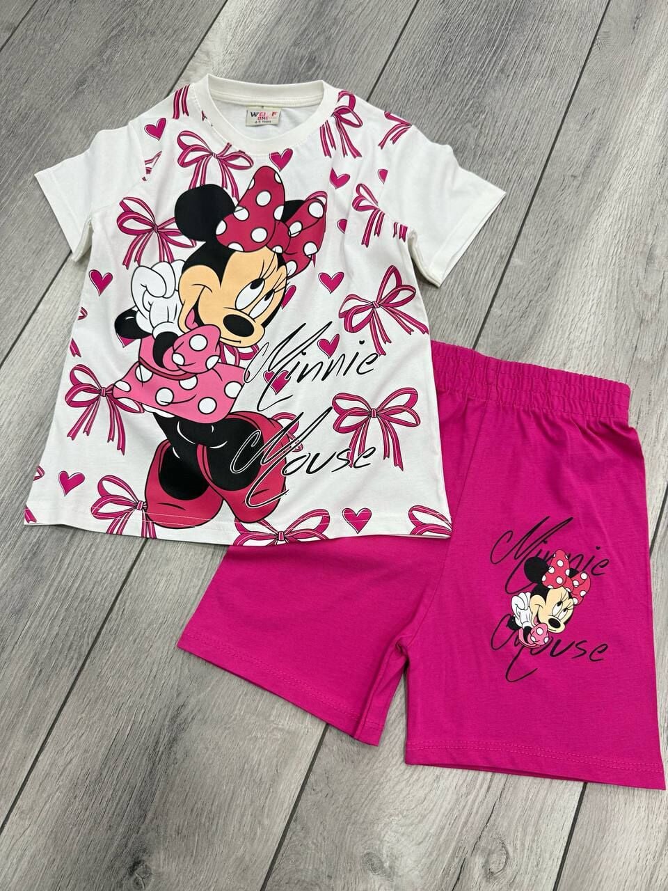 MINNIE MAUSE BASKILI YAZLIK KIZ TAKIM