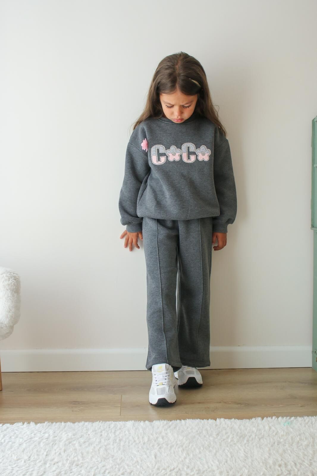 TAŞLI DETYALI KIŞLIK KIZ ÇOCUK TAKIMI