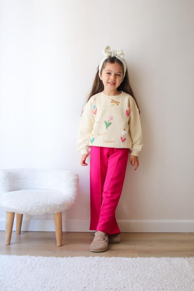 ÇİÇEK  DESENLİ MEZSİMLK KIZ ÇOCUK TAKIMI