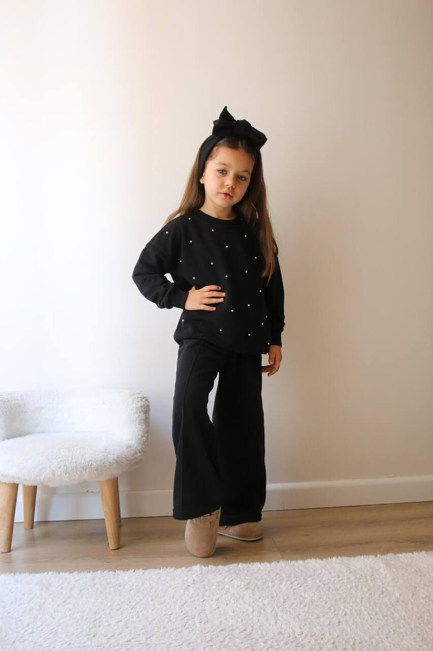 İNCİ DETAYLI MEVSİMLİK KIZ ÇOCUK TAKIMI