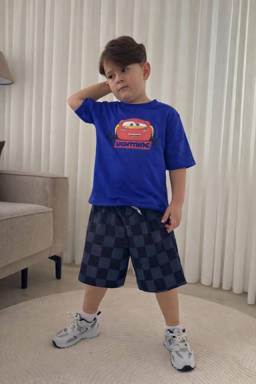 MC QUEEN BASKILI YAZLIK ERKEK ÇOCUK TAKIMI