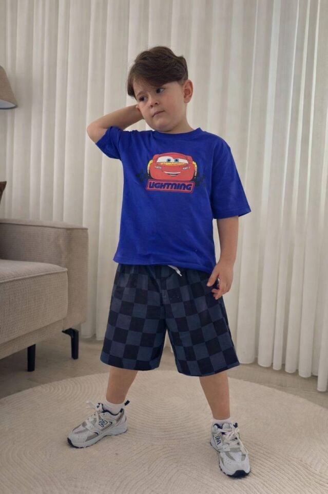 MC QUEEN BASKILI YAZLIK ERKEK ÇOCUK TAKIMI