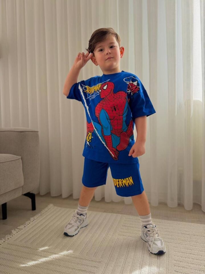 ÖRÜMCEK ADAM BASKILI YAZLIK ERKEK ÇOCUK TAKIMI