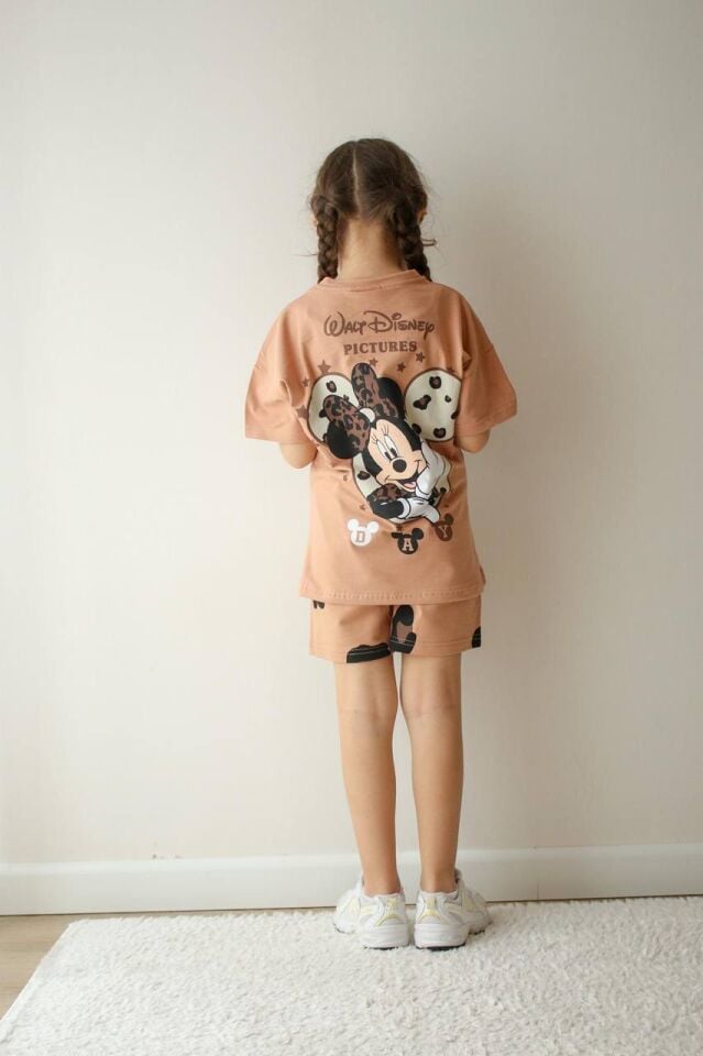 MINNIE BASKILI YAZLIK KIZ ÇOCUK TAKIMI