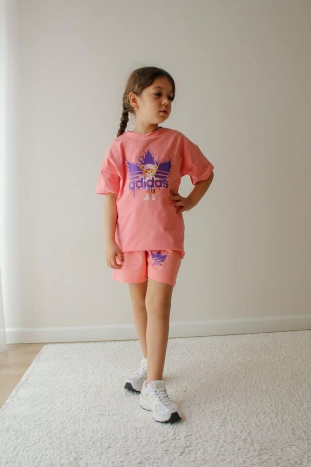 ADİDAS BASKILI YAZLIK KIZ ÇOCUK TAKIMI