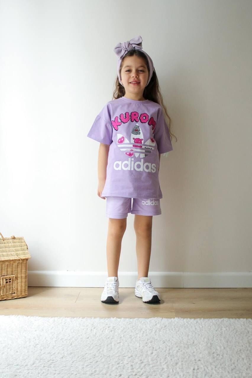 KUROMİ BASKILI YAZLIK KIZ ÇOCUK TAKIMI