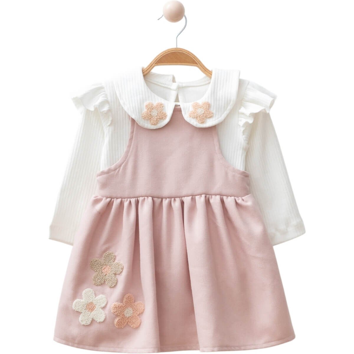 PAPATYA SUZİNELİ İKİLİ KIZ ÇOCUK ELBİSE