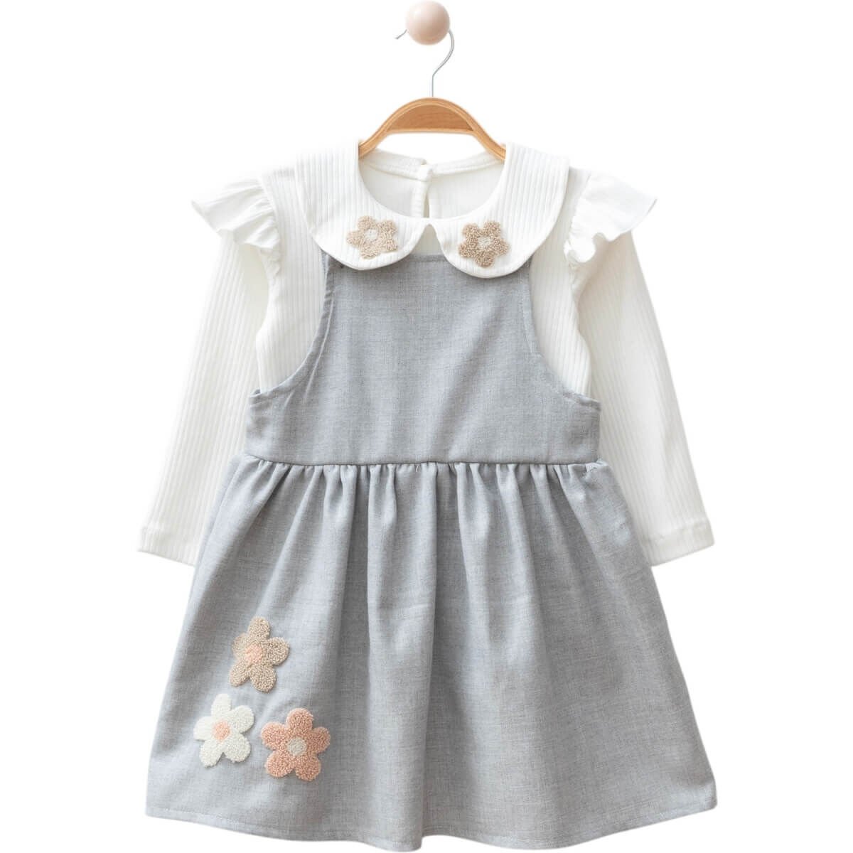 PAPATYA SUZİNELİ İKİLİ KIZ ÇOCUK ELBİSE