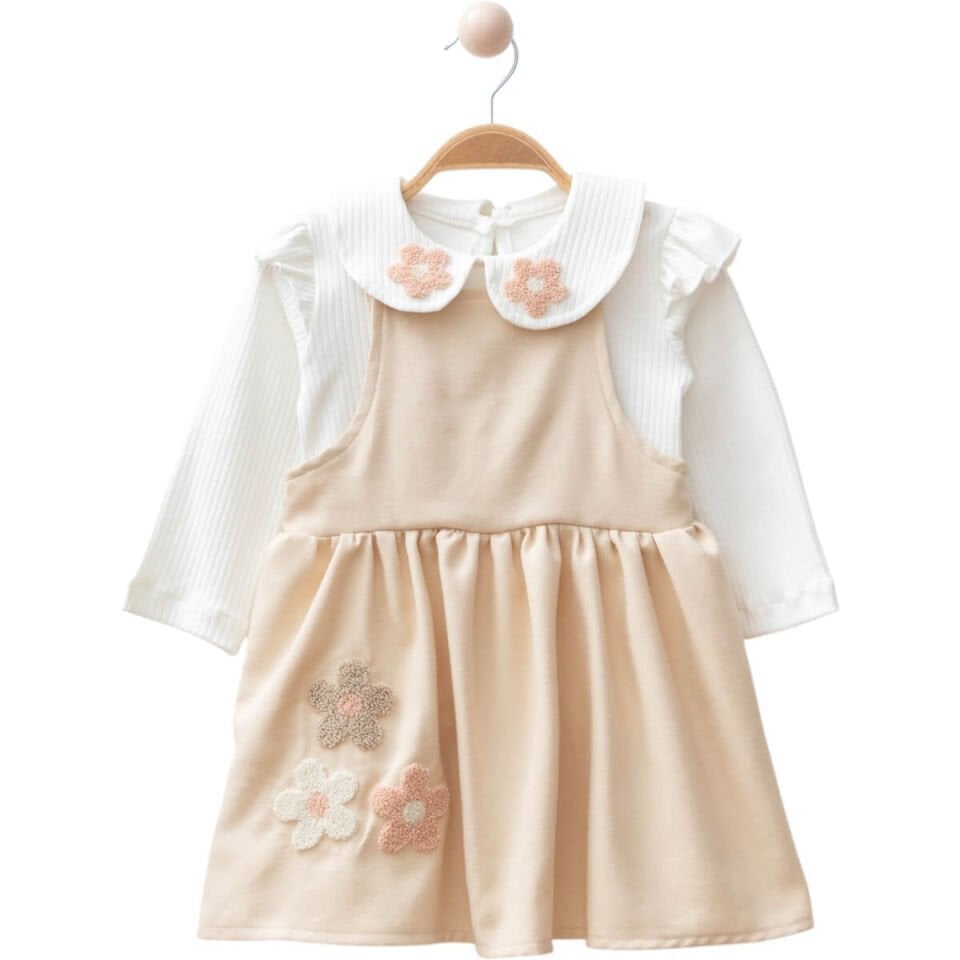 PAPATYA SUZİNELİ İKİLİ KIZ ÇOCUK ELBİSE