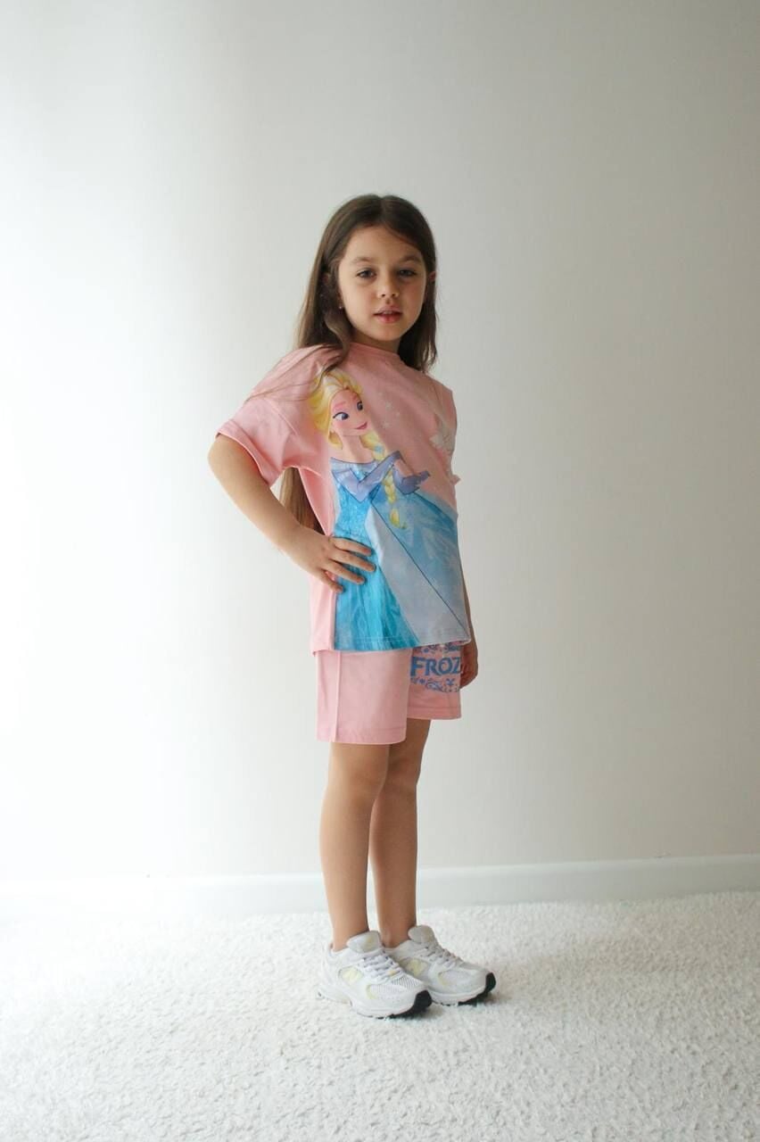 ELSA BASKILI YAZLIK KIZ ÇOCUK TAKIMI