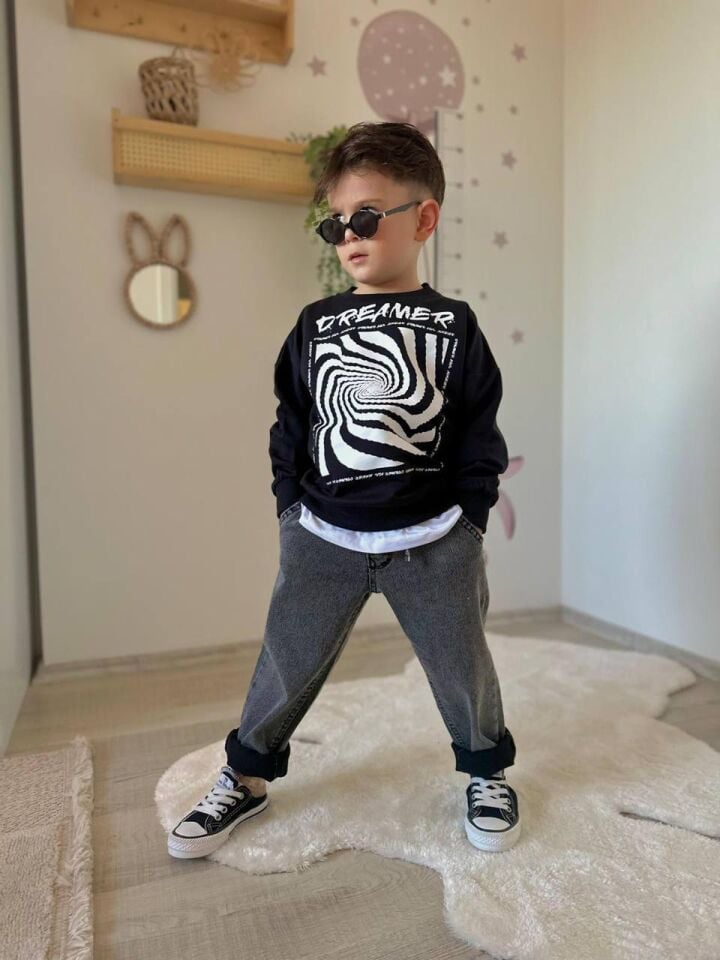 SWET VE KOT PANTOLONLU ERKEK ÇOCUK TAKIMI