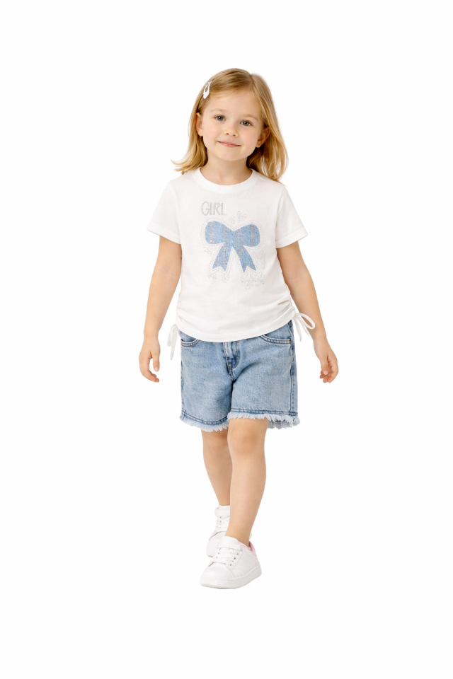 KOT ŞORTLU YAZLIK KIZ ÇOCUK TAKIM